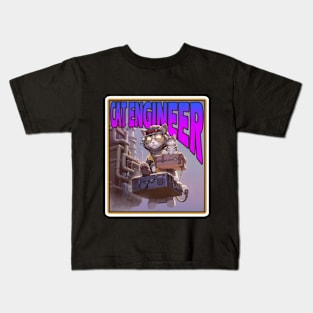 Cat Engineer Kids T-Shirt